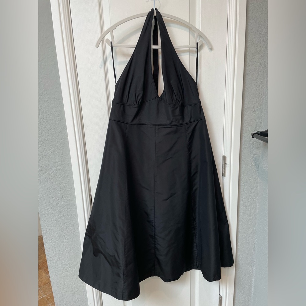 J. Crew Black Halter Midi Dress Size 16